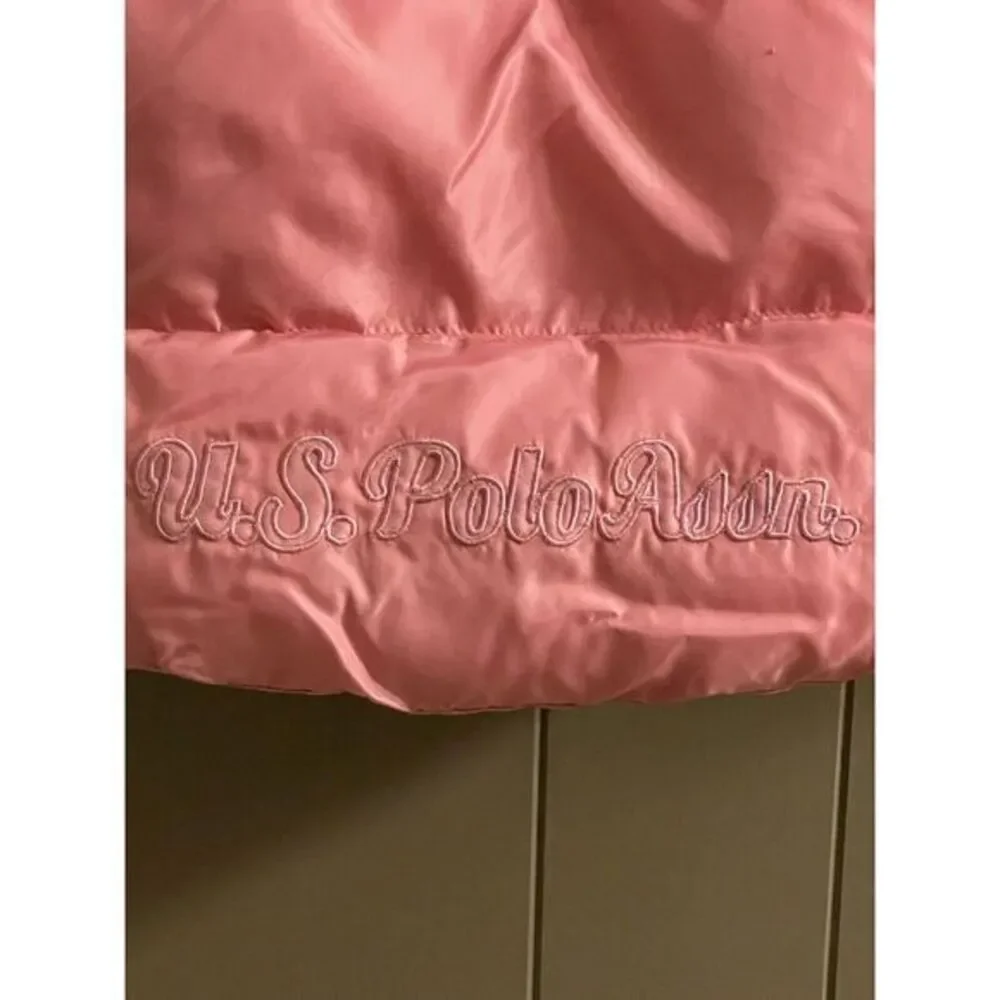 US Polo Assn. Pink‎ Girls Jacket Detachable Hood Size 4 T